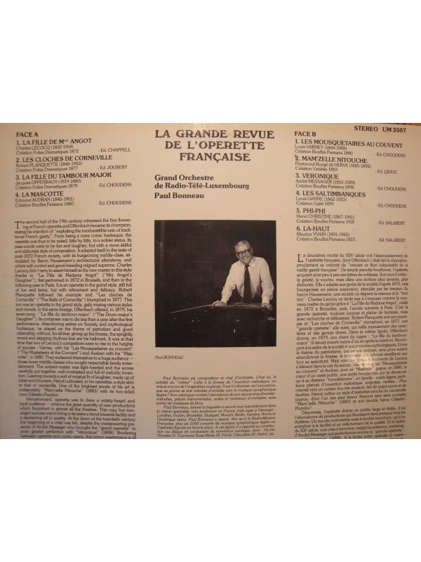 PAUL BONNEAU/RADIO-TÉLÉ-LUXEMBOURG grande revue de l'operette française LP EX++