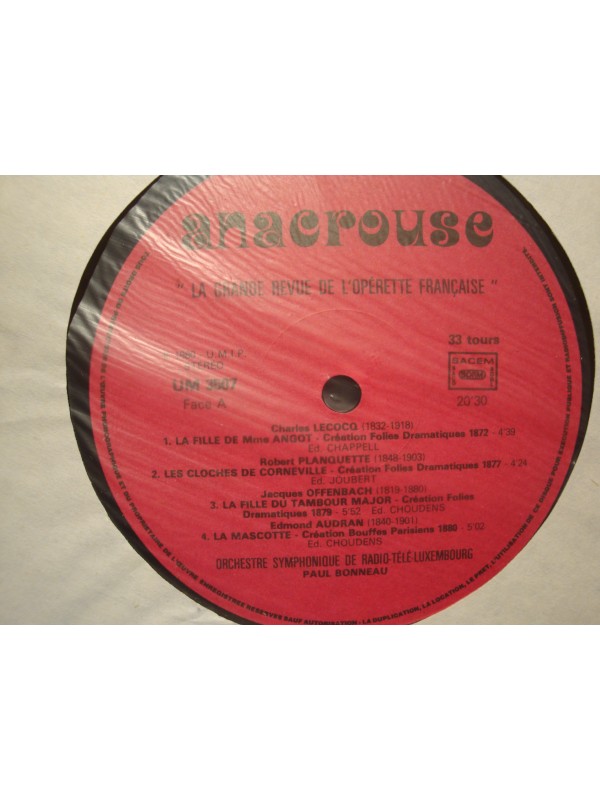 PAUL BONNEAU/RADIO-TÉLÉ-LUXEMBOURG grande revue de l'operette française LP EX++