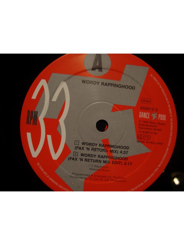 WORDY RAPPINGHOOD wordy rappinghood/bad news MAXI 1992 DANCE POOL VG+