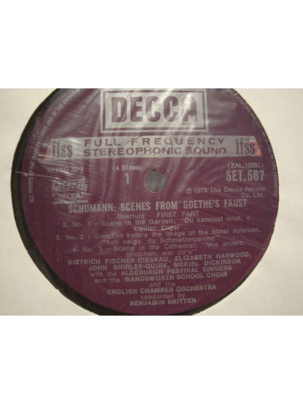BRITTEN/ENGLISH CHAMBER/DIESKAU/HARWOOD Faust SCHUMANN 2LP'S box 1973 EX++