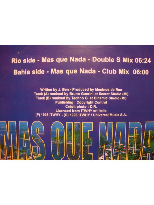 MENINOS DE RUA mas que nada (2 versions) MAXI 12" 1998 UNIVERSAL EX++