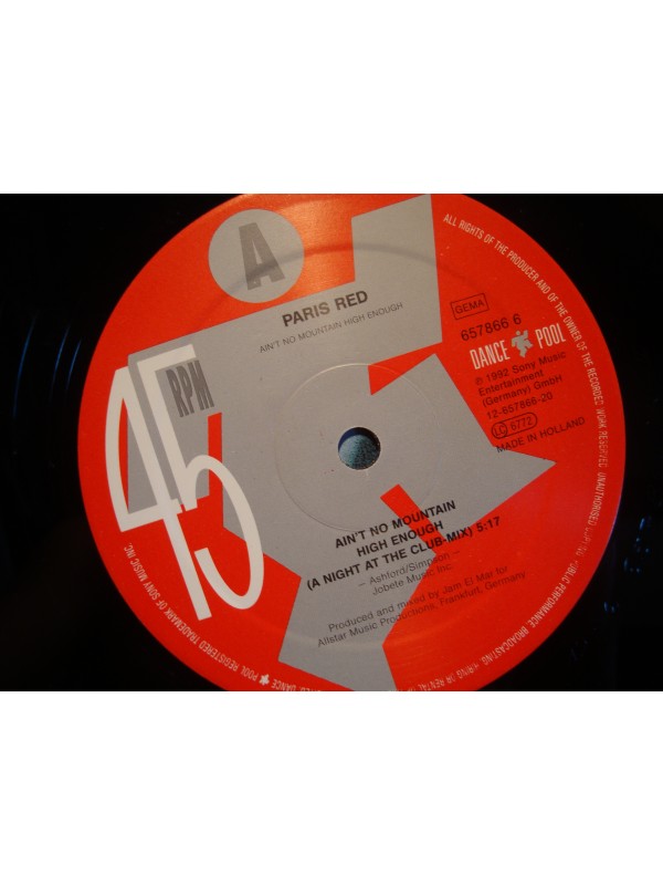 PARIS RED ain't no mountain high enough/little things we do for love MAXI 12" 1992 VG++